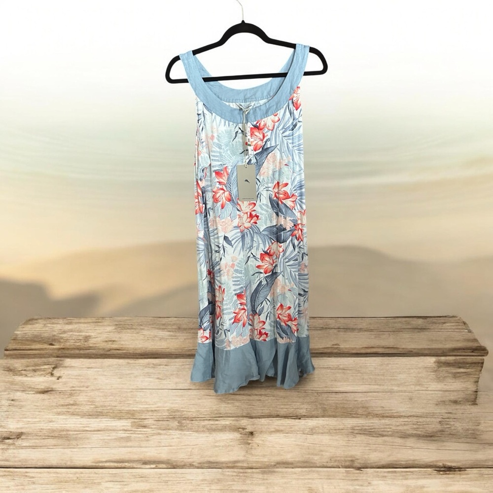 Tommy Bahama Marina Delicate Floral Sundress Blue Muscari Size L
